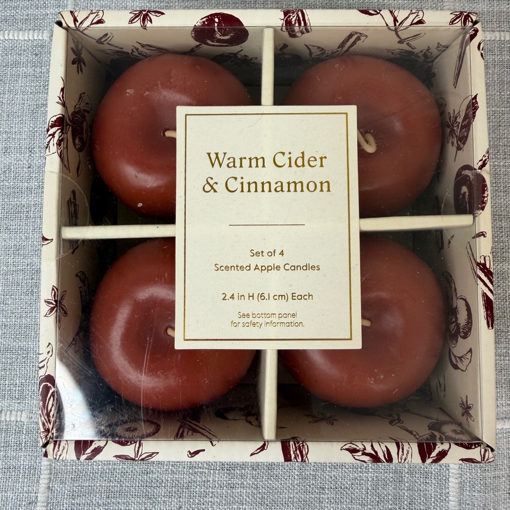 Warm Cider and Cinnamon Apple Shaped Candles Set of 4 Threshold Target